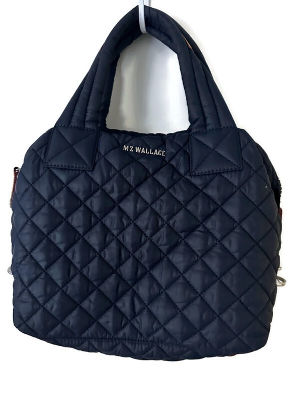 MZ Wallace Small Sutton Quilted Bag Tote Navy